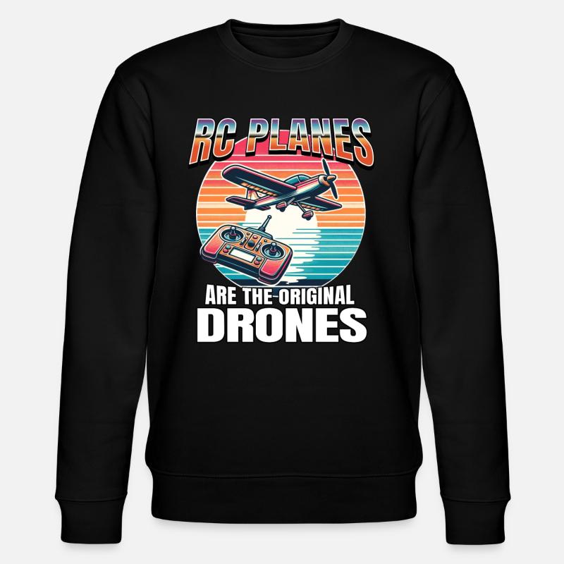 Modellflugzeug - Stanley/Stella Unisex Bio-Sweatshirt CHANGER  - Schwarz