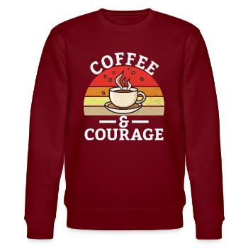 Coffee Gifts - Stanley/Stella Unisex Bio-Sweatshirt CHANGER  - Burgunderrot - Vorne - Nik (191cm) & Marisol (170cm)