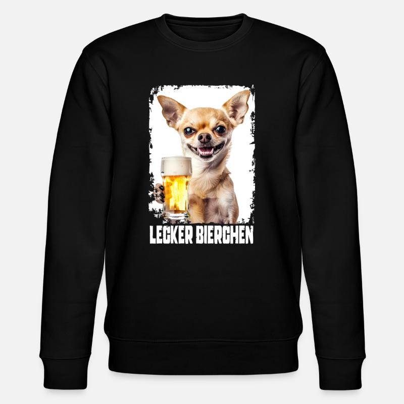 Lecker Bierchen Chihuhua - Stanley/Stella Unisex Bio-Sweatshirt CHANGER  - Schwarz