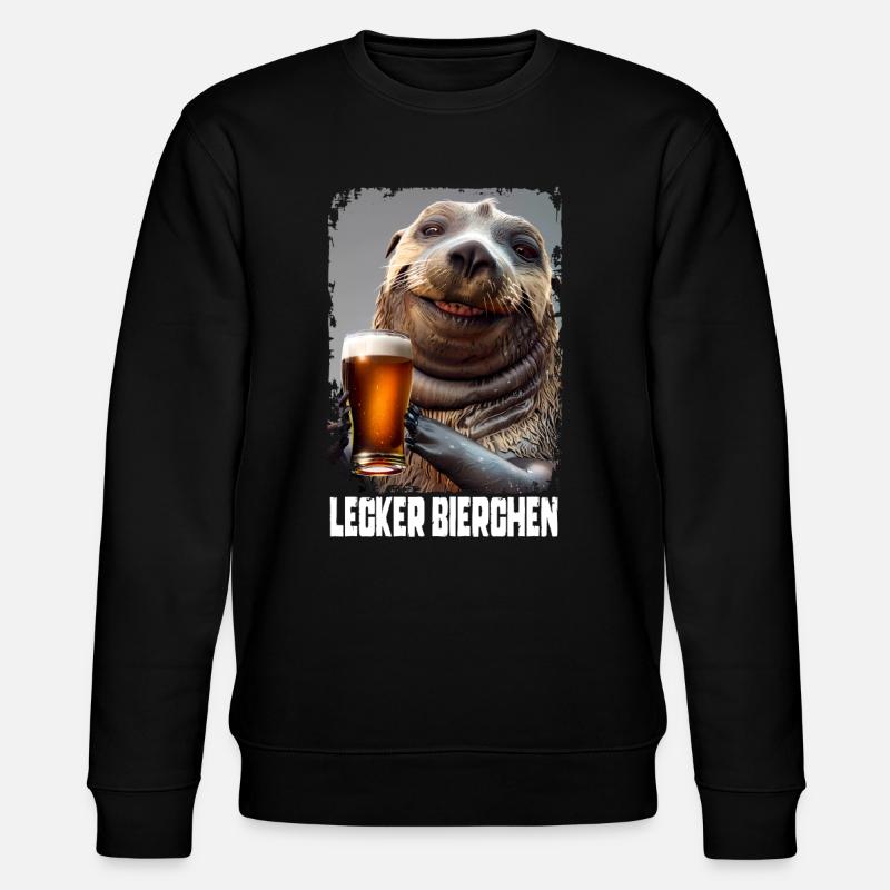 Lecker Bierchen Seelöwe - Stanley/Stella Unisex Bio-Sweatshirt CHANGER  - Schwarz