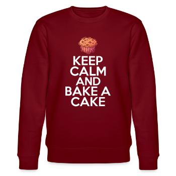 Cake Lover Cake Gift - Stanley/Stella CHANGER Unisex Organic Sweatshirt - burgundy - Front - Nik (191cm) & Marisol (170cm)