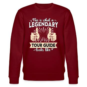 Legendärer Tour Guide - Stanley/Stella Unisex Bio-Sweatshirt CHANGER  - Burgunderrot - Vorne - Nik (191cm) & Marisol (170cm)