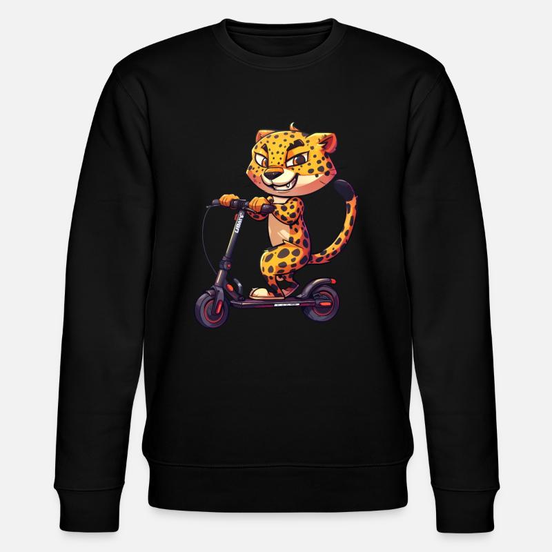 Leopard Roller - Stanley/Stella CHANGER Unisex Organic Sweatshirt - black