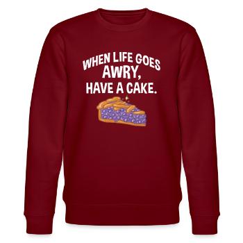 Cake Lover Cake Gift - Stanley/Stella CHANGER Unisex Organic Sweatshirt - burgundy - Front - Nik (191cm) & Marisol (170cm)
