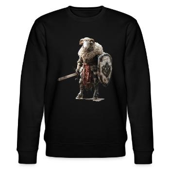 Sheep Knight Middle Ages - Stanley/Stella CHANGER Unisex Organic Sweatshirt - black - Front - Nik (191cm) & Marisol (170cm)