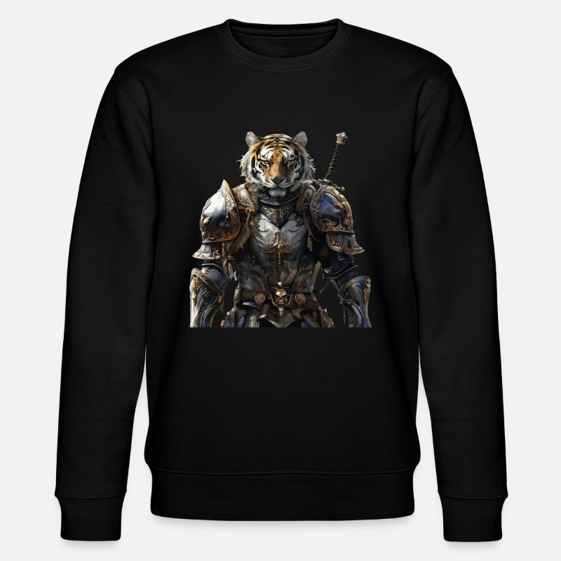 Tiger Ritter Mittelalter - Stanley/Stella Unisex Bio-Sweatshirt CHANGER  - Schwarz