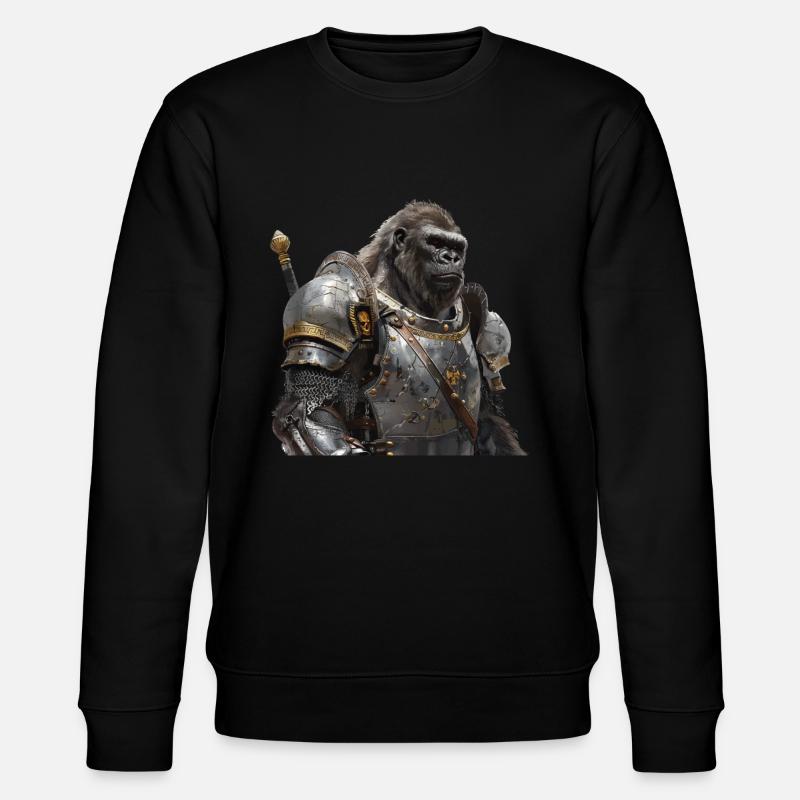 Gorilla Ritter Mittelalter - Stanley/Stella Unisex Bio-Sweatshirt CHANGER  - Schwarz