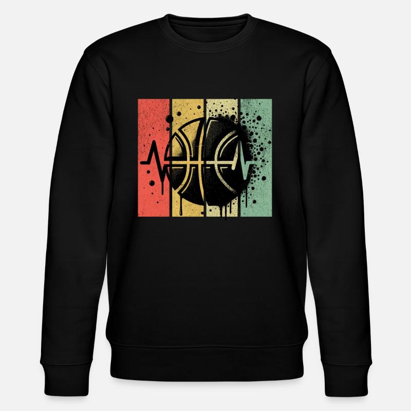 Basketball Retro - Stanley/Stella Unisex Bio-Sweatshirt CHANGER  - Schwarz