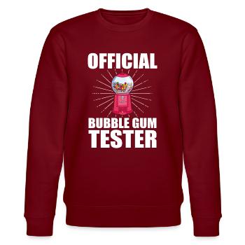 Chewing Gum Vending Machine - Official Bubble Gum Tester - Stanley/Stella CHANGER Unisex Organic Sweatshirt - burgundy - Front - Nik (191cm) & Marisol (170cm)