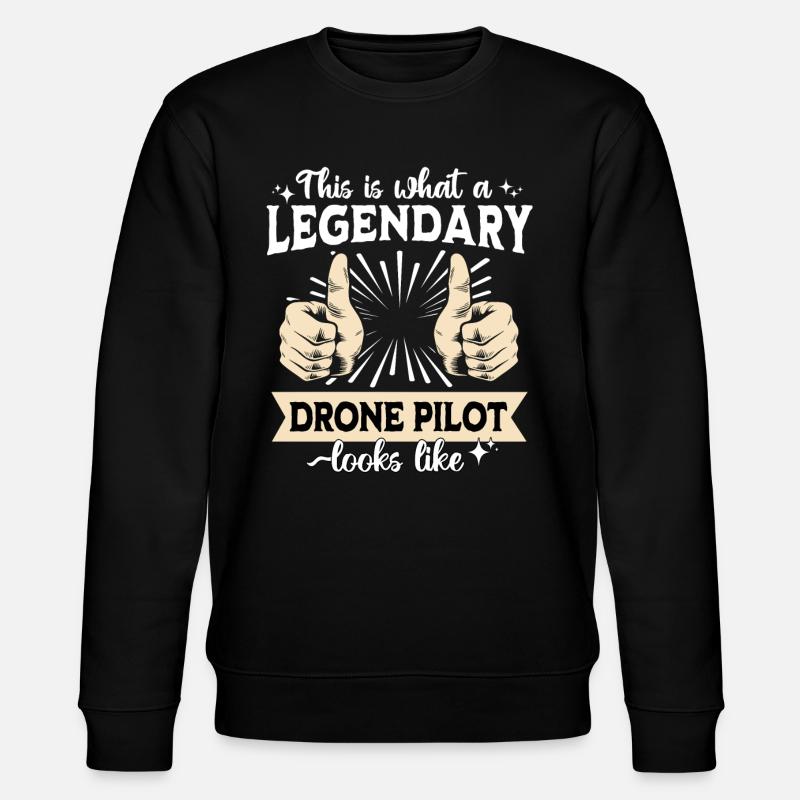 Legendärer Dronenpilot - Stanley/Stella Unisex Bio-Sweatshirt CHANGER  - Schwarz