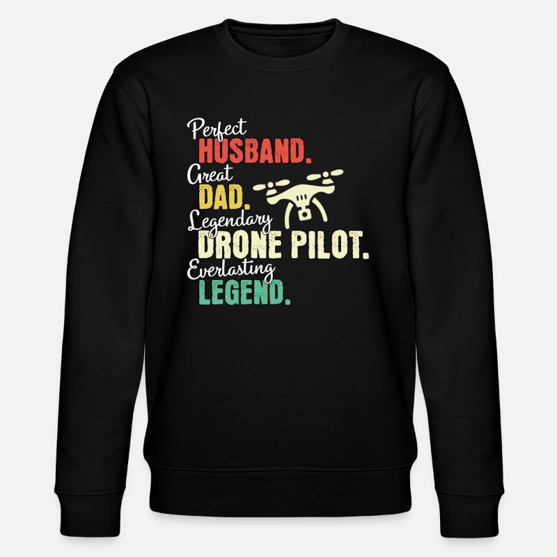 Papa pilote de drone - Sweat bio CHANGER Stanley/Stella Unisexe - noir