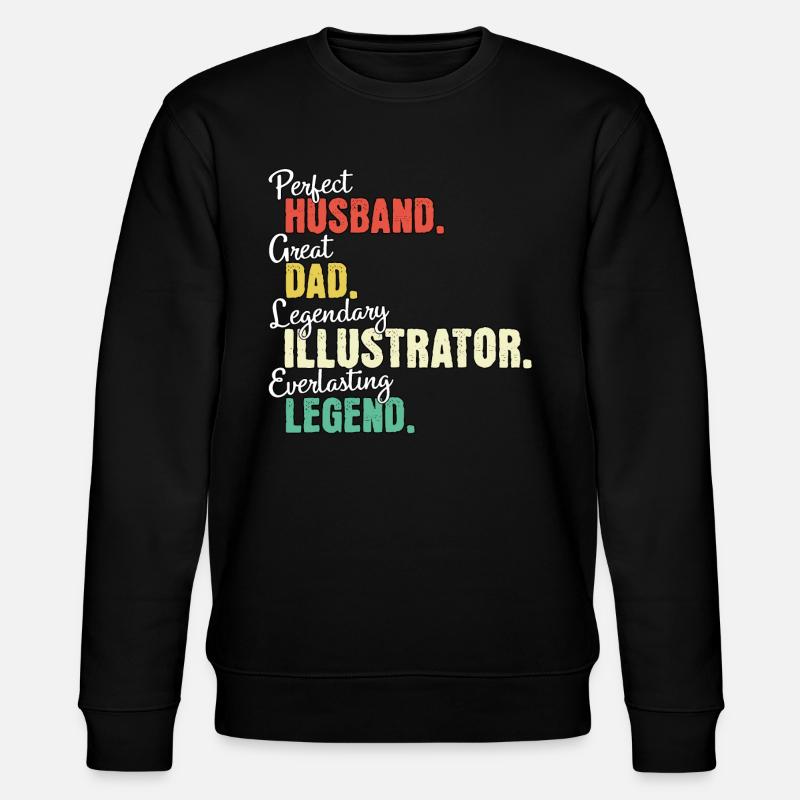 Illustrator Papa - Stanley/Stella Unisex Bio-Sweatshirt CHANGER  - Schwarz