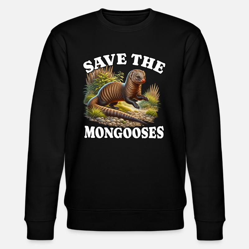 Save Erdmännchen - Stanley/Stella Unisex Bio-Sweatshirt CHANGER  - Schwarz