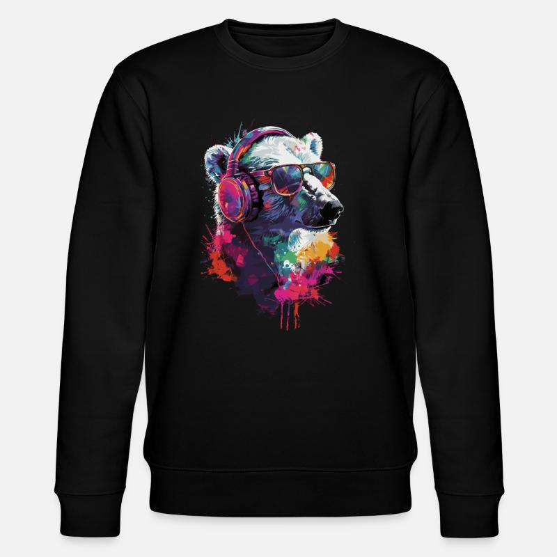 Ours blanc - Sweat bio CHANGER Stanley/Stella Unisexe - noir