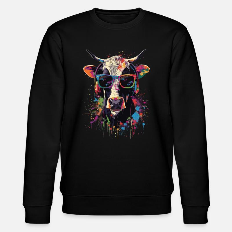 Kuh - Stanley/Stella Unisex Bio-Sweatshirt CHANGER  - Schwarz