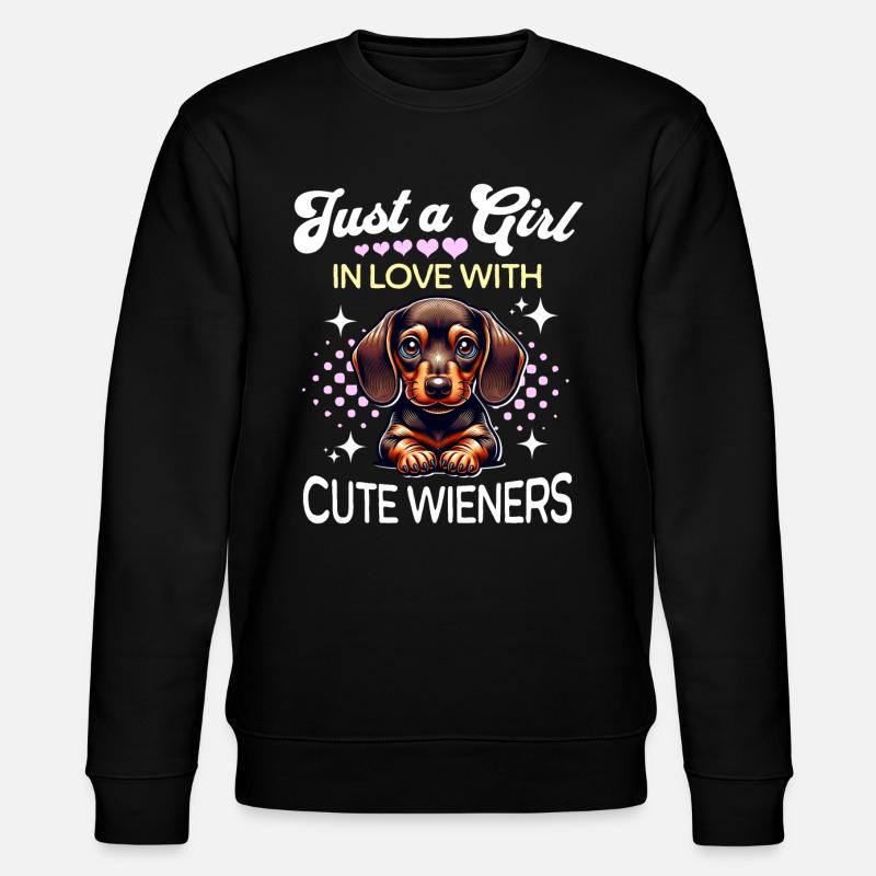 Dackel Mädchen - Stanley/Stella Unisex Bio-Sweatshirt CHANGER  - Schwarz