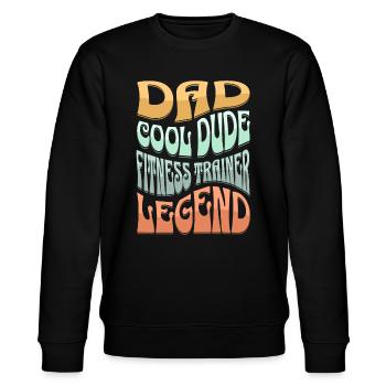 Dad Fitness Trainer - Stanley/Stella CHANGER Unisex Organic Sweatshirt - black - Front - Nik (191cm) & Marisol (170cm)