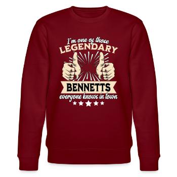 Légende légendaire de Bennett - Sweat bio CHANGER Stanley/Stella Unisexe - bordeaux - Devant - Nik (191cm) & Marisol (170cm)