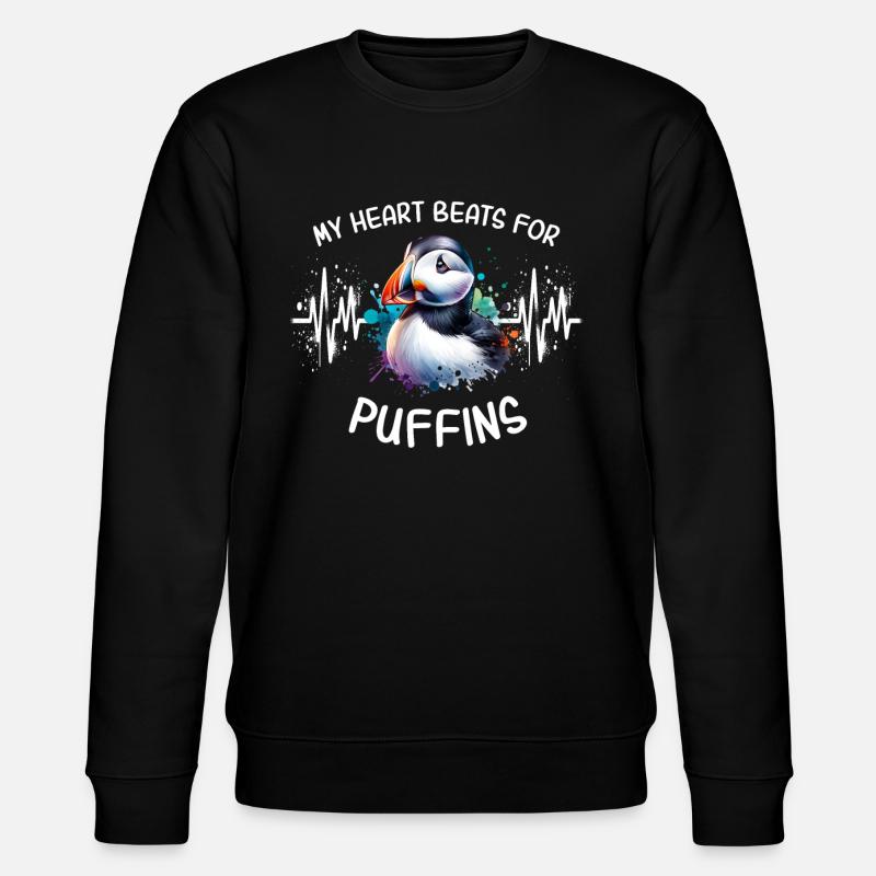 ECG Puffin Heart Line - Sweat bio CHANGER Stanley/Stella Unisexe - noir