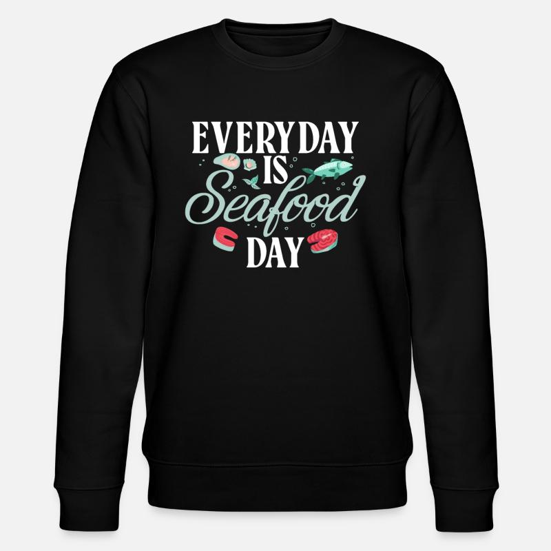 Seafood Lover Gift - Stanley/Stella Unisex Bio-Sweatshirt CHANGER  - Schwarz
