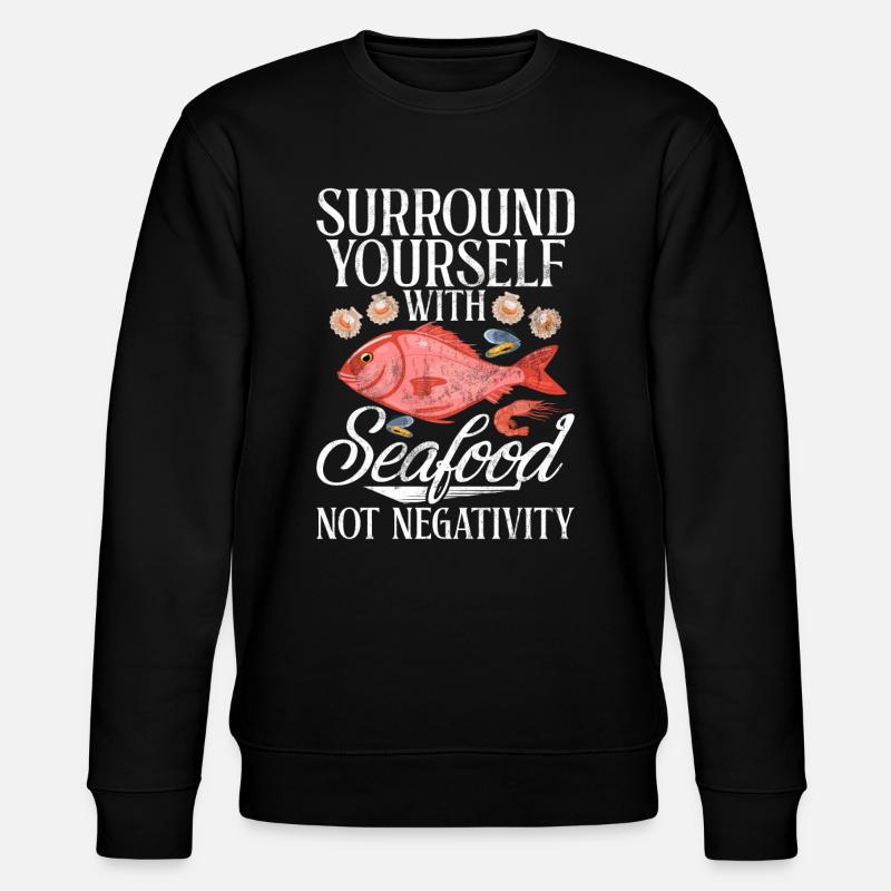 Seafood Lover Gift - Stanley/Stella Unisex Bio-Sweatshirt CHANGER  - Schwarz
