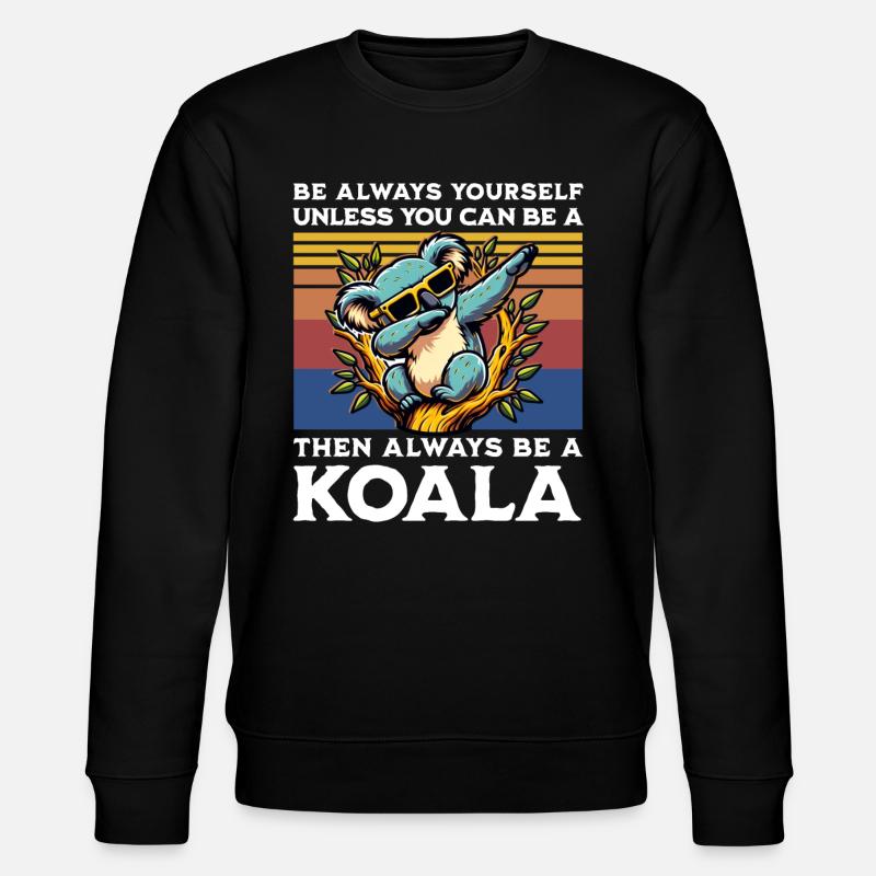 Koala Spruch - Stanley/Stella Unisex Bio-Sweatshirt CHANGER  - Schwarz