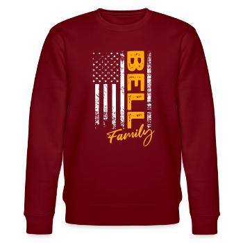 Bell USA - Stanley/Stella Unisex Bio-Sweatshirt CHANGER  - Burgunderrot - Vorne - Nik (191cm) & Marisol (170cm)