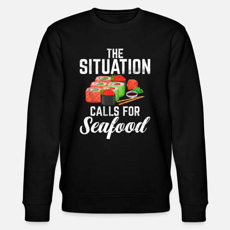 Seafood Lover Gift - Stanley/Stella Unisex Bio-Sweatshirt CHANGER  - Schwarz