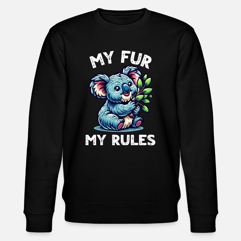 Lustige Koala Sprüche - Stanley/Stella Unisex Bio-Sweatshirt CHANGER  - Schwarz