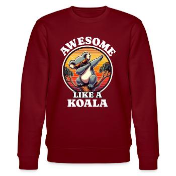 Koala - Stanley/Stella Unisex Bio-Sweatshirt CHANGER  - Burgunderrot - Vorne - Nik (191cm) & Marisol (170cm)