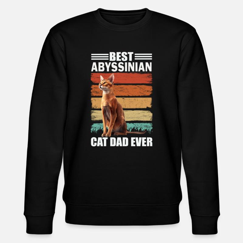 Abyssinian Papa Cat - Stanley/Stella CHANGER Unisex Organic Sweatshirt - black