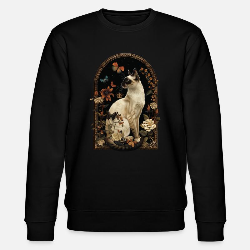 Balinesische Katze - Stanley/Stella Unisex Bio-Sweatshirt CHANGER  - Schwarz
