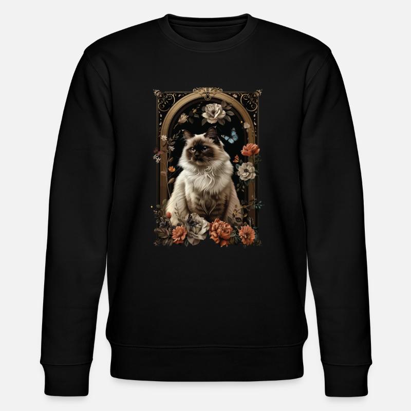 Birman Cat - Stanley/Stella CHANGER Unisex Organic Sweatshirt - black