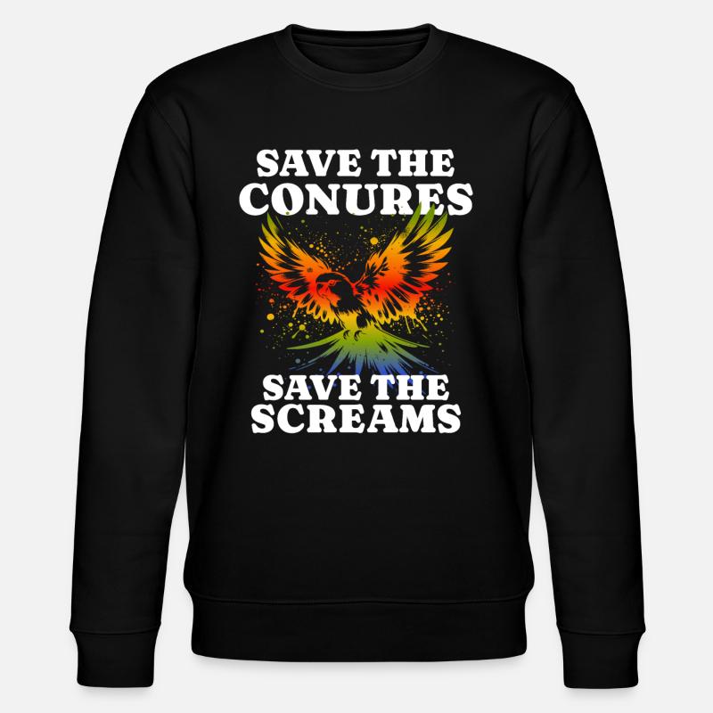 Save Sun Conure - Stanley/Stella Unisex Bio-Sweatshirt CHANGER  - Schwarz