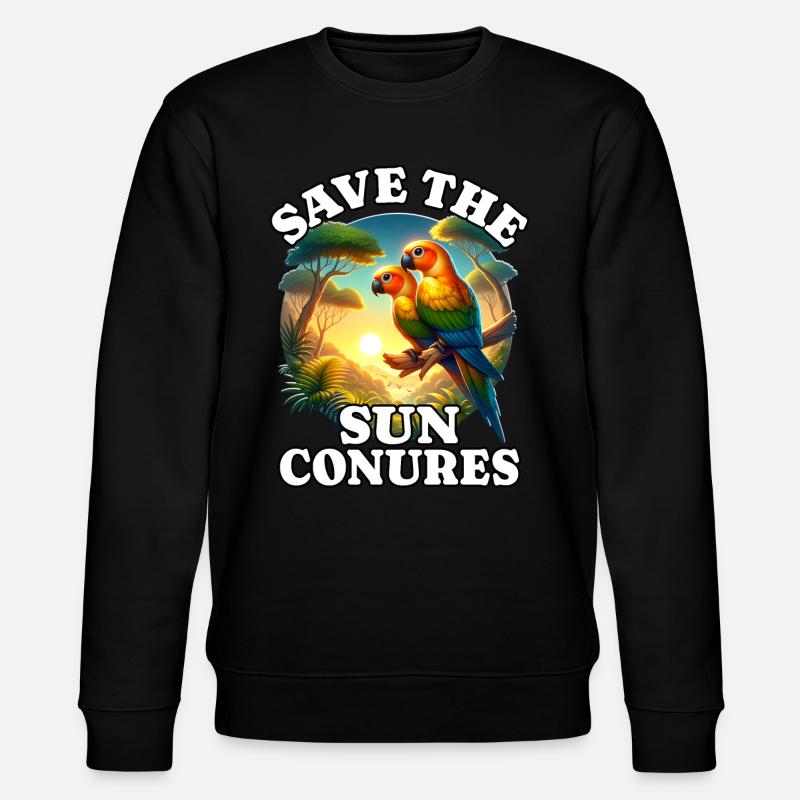 Save Sun Parakeet - Stanley/Stella CHANGER Unisex Organic Sweatshirt - black