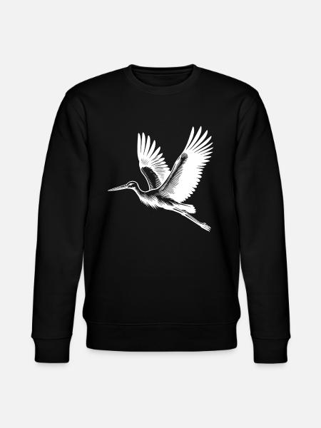 Pretty flying stork bird - Stanley/Stella CHANGER Unisex Organic Sweatshirt - black