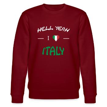 i love italy - Stanley/Stella Unisex Bio-Sweatshirt CHANGER  - Burgunderrot - Vorne - Nik (191cm) & Marisol (170cm)