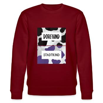 Dorfkind Stadtkind - Stanley/Stella Unisex Bio-Sweatshirt CHANGER  - Burgunderrot - Vorne - Nik (191cm) & Marisol (170cm)