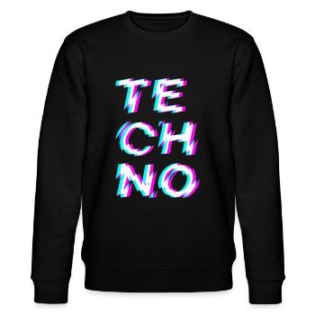 Techno Rave - Stanley/Stella Unisex Bio-Sweatshirt CHANGER  - Schwarz - Vorne - Nik (191cm) & Marisol (170cm)