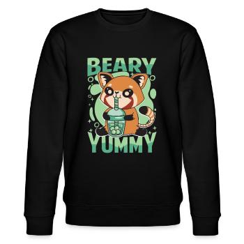 Beary Yummy - Cute Red Panda - Milk Tea - Stanley/Stella CHANGER Unisex Organic Sweatshirt - black - Front - Nik (191cm) & Marisol (170cm)