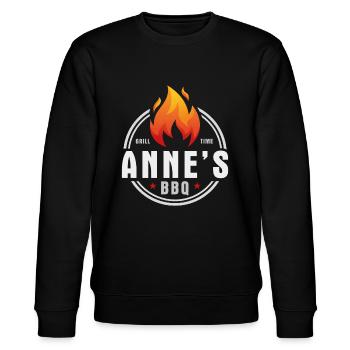 Annes BBQ - Stanley/Stella CHANGER Unisex Organic Sweatshirt - black - Front - Nik (191cm) & Marisol (170cm)