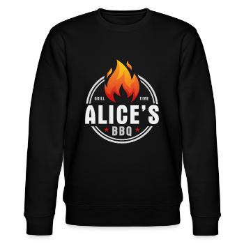 Alices BBQ - Stanley/Stella Unisex Bio-Sweatshirt CHANGER  - Schwarz - Vorne - Nik (191cm) & Marisol (170cm)
