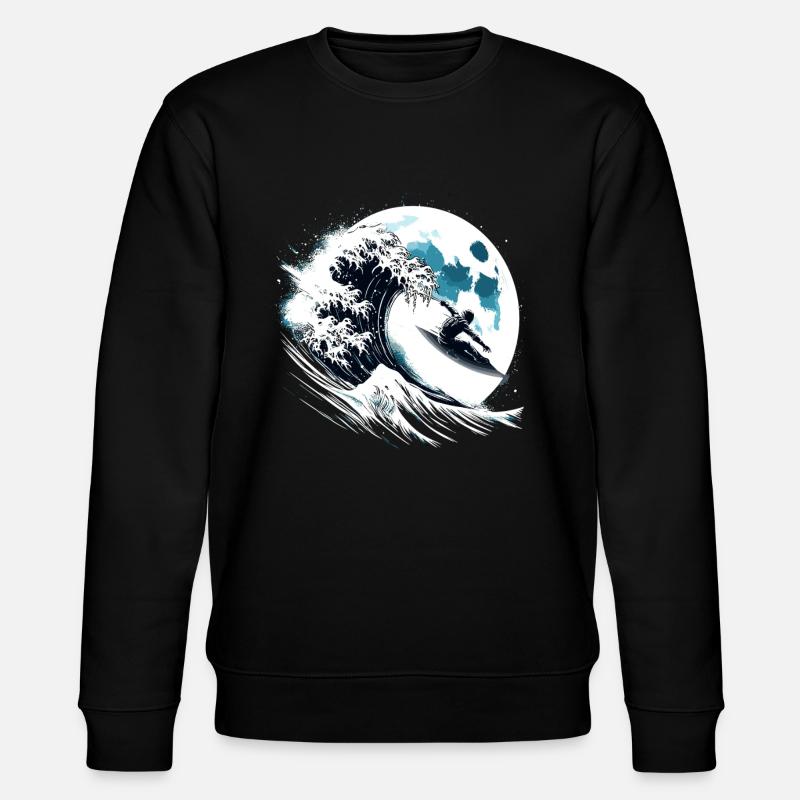 Astronaute Surfeur Moon Surfer - Sweat bio CHANGER Stanley/Stella Unisexe - noir