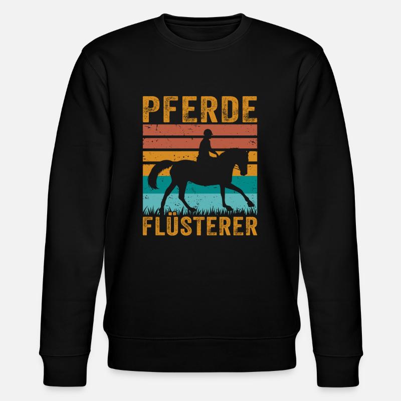 Retro Pferde Flüsterer Pferd - Stanley/Stella Unisex Bio-Sweatshirt CHANGER  - Schwarz