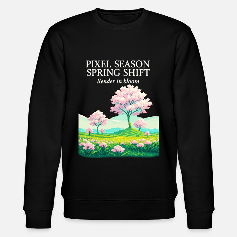 Pixelsaison: Frühlingswandel - Stanley/Stella Unisex Bio-Sweatshirt CHANGER  - Schwarz