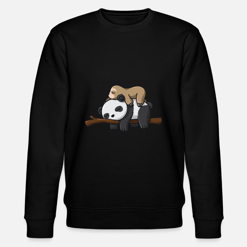 Panda sloth lovers cute sleeping cute - Stanley/Stella CHANGER Unisex Organic Sweatshirt - black