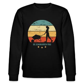DIE SCHUBKARREN-FRAU grunge lustiger Spruch Garten - Stanley/Stella Unisex Bio-Sweatshirt CHANGER  - Schwarz - Vorne - Nik (191cm) & Marisol (170cm)