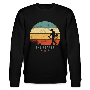 THE REAPER grunge The Grim Reaper saying Motorsense - Stanley/Stella CHANGER Unisex Organic Sweatshirt - black - Front - Nik (191cm) & Marisol (170cm)