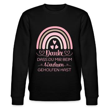 Danke dass Du mir beim Wachsen geholfen hast Kita - Stanley/Stella Unisex Bio-Sweatshirt CHANGER  - Schwarz - Vorne - Nik (191cm) & Marisol (170cm)