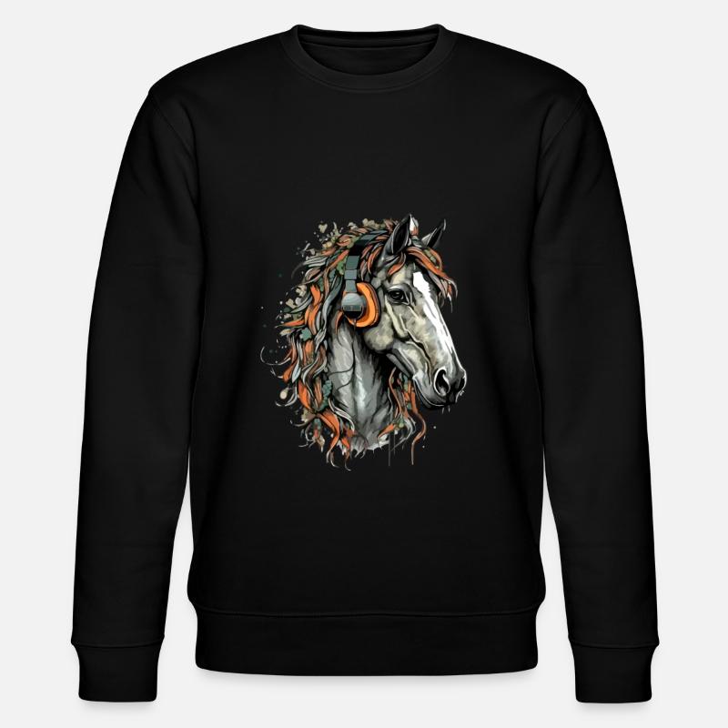 Koni, das audiophile Pferd - Stanley/Stella Unisex Bio-Sweatshirt CHANGER  - Schwarz
